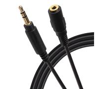 Maplin 3.5mm Aux Stereo 3 Pole TRS Jack Plug to 3.5mm Female Jack Plug Extension Cable - Black