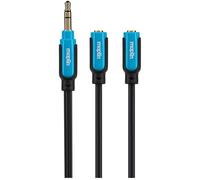 Maplin 3.5mm Aux Stereo 3 Pole TRS Jack Plug to Twin 3.5mm Female Jack Cable 0.25m