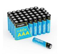 Maplin 40x AAA LR03 1.5V Alkaline Batteries (Triple A) High-Performance Leak-Proof Cells, Long Shelf Life, Perfect for Christmas Lights, Decorations, TV remotes & Battery Motorised Toys