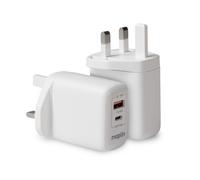 Maplin 2 Port USB Wall Charger 1x USB-A & 1x USB-C GaN PD QC 3.0 65W High-Speed, for iPhone 15/14/13/12/11/SE/X/XS/XS MAX/XR/8, Samsung Galaxy, Pixel, Xiaomi, One Plus, Huawei and more