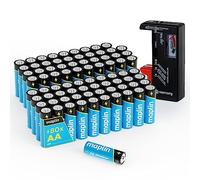 Maplin 80x AA LR6 7 Year Shelf Life 1.5V High Performance Alkaline Batteries with Universal Battery Tester