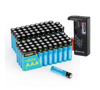 Maplin 80x AAA LR03 1.5V Alkaline Batteries (Triple A) 10 Year Shelf Life High Performance with Universal Battery Tester