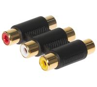 Maplin Triple RCA Phono Coupler Adapter Red/White/Yellow Female to Female Sockets