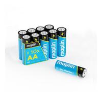 Maplin AA LR6 1.5V Alkaline Batteries 7 Year Shelf Life High Performance (Pack of 10)