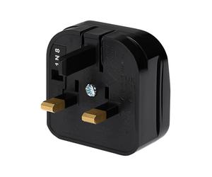 Maplin EU 2 Pin Plug to UK Mains Plug Converter with 5 Amp Fuse & Screw Cover (Black)