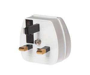 Maplin EU 2 Pin Plug to UK Mains Plug Converter with 5 Amp Fuse & Screw Cover (White)