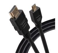 Maplin HDMI-A to Micro HDMI-D 4K Ultra HD 30Hz Cable with Ethernet & Gold Connectors - Black, 3m