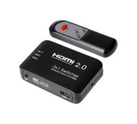 Maplin HDMI Switch 3 in 1 Out, Aluminium 4K@60Hz Ultra HD HDMI 2.0 Switcher with Remote, Compatible with TV Box, PS5/4, Xbox, Roku, Laptop, HDTV, Projector, Monitor