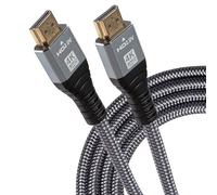 Maplin HDMI Cable 1.5M, Braided 4K 60fps V2.0 Ultra HD High-Speed, ARC, HDR, 3D, Ethernet, Compatible with TVs, Monitors, PS4/5, Xbox, Projectors, Soundbars, Sky Box, PCs, Laptops, Apple TV