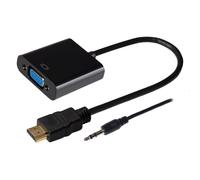 Maplin HDMI to VGA Female Adapter with 3.5mm Audio Jack, 1080p Support, Compatible with PCs, Laptops, Ultrabooks, Chromebooks, Raspberry Pi, Roku, PS3, Xbox, and More