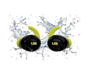 Maplin Hypersonic Wireless Earphones, Multi Size Earhooks Earbuds, Bluetooth Noise Cancelling, IPX7 Waterproof Sweatproof Headphones, Qi & USB-C Charging, Spotify Tap Playback for Sports/Gym/Running
