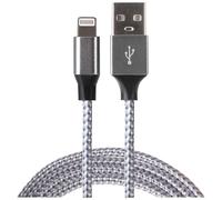 Maplin Lightning Connector to USB-A Braided Cable Fast Charge 1m - Sil