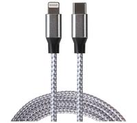 Maplin Lightning Connector To Usb-C Cable Braided 20W High Speed 1m Silver