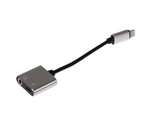 Maplin Lightning to 3.5mm Headphone Audio Jack / Lightning Charging Port Adapter - White, 10cm