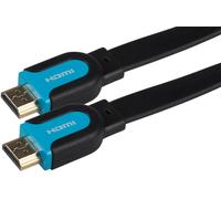 Maplin Flat HDMI to HDMI 4K Ultra HD Cable with Gold Connectors - Black, 3m