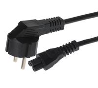 Maplin Powe Lead Iec C5 Clove Leaf Plug Female To Eu Schuko Plug 1m (Not Fused)