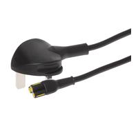 Maplin Power Lead IEC C5 Clover Leaf Plug Female to UK 3-Pin Plug - Black, 1m