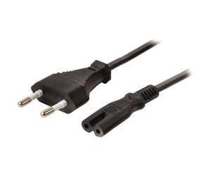 Maplin Power Lead IEC C7 Fig 8 2 Pin Plug to Euro 2 Pin Plug - 5m (Not Fused)