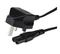 Maplin Power Lead IEC C7 Fig 8 2 Pin Plug to UK 3 Pin Plug - 2m, 10 Amp Fuse
