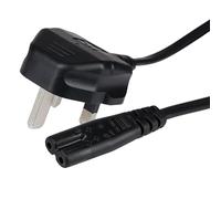 Maplin Power Lead IEC C7 Fig 8 2 Pin Plug to UK 3 Pin Mains Plug 3 Amp Fuse, 1.5m Cable