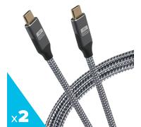 Maplin Pro USB-C to USB-C Gen2 100W 20Gbps Power Delivery Super Speed Data Transfer & Charging Braided Cable - Silver, 3m