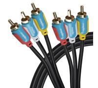 Maplin Triple RCA Phono to Triple RCA Phono Cable, 3m
