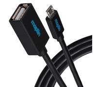 Maplin USB-A Female to Micro USB-B Male Cable Supports On The Go OTG, 0.15m