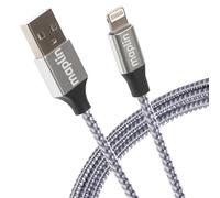 Maplin USB-A to 8-Pin USB Charge and Sync Cable for Apple Devices 12W, 3m, Silve
