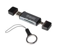 Maplin USB-C and USB-A 3.0 SD Card Reader for SDXC/SDHC/MicroSDXC/MicroSDHC - Aluminium Case