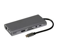 Maplin USB-C Multiport Hub Adapter 4K HDMI, 4x USB-A 3.0, RJ45 Ethernet, USB-C PD 60W, VGA, SD & MicroSD Card Reader, Compatible with MacBook Pro, Surface, Chromebook & More