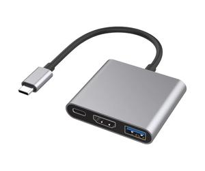 Maplin USB-C Multiport Hub Adapter, 3-in-1 with 4K HDMI @30Hz, USB-C Power Delivery PD Charging 87W, USB-A 3.1 Gen1 for MacBook Air, MacBook Pro, Dell XPS, Lenovo ThinkPad and more