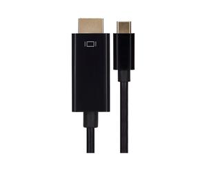 Maplin USB-C to HDMI Cable Supports Ultra HD 4K@60Hz V3.1 - Black, 1m