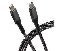 Maplin USB-C to USB-C 60W PD Braided Fast Charge and Sync Cable, Grey, 3m