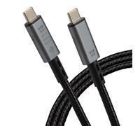 Maplin USB-C to USB-C V4.0 8K 240W PD Braided Cable - Black, 1m