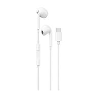 Maplin Wired USB-C Earbuds with Hands Free Calling & Volume Button - White
