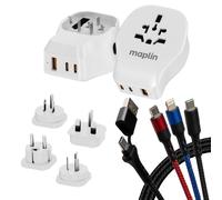 Maplin Worldwide Travel Adapter & 3-in-1 Multi Charging Cable