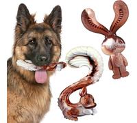 Mapneng 2pcs Indestructible Dog Toys, Aggressive Chew Toys For Dogs, Long Lasting Beef Flavour Nylon Dog Hard Chew Toys, for Medium To Large Dogs To Clean Teeth and Break Boredom (Rabbit+Squirrel)