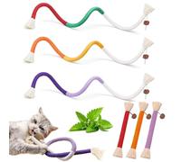 Mapneng 6 PCS Cat Chew Rope Toys - Indoor Catnip Teething Sticks for Kittens, Dental Cleaning & Stress Relief, Interactive Cat Toys with Gall Fruit