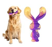 Mapneng Indestructible Dog Toys for Aggressive Chewers, Long Lasting Beef Flavour Nylon Chew Toys, Tough Dog Toys for Medium and Large Dogs, Teeth Brushing and Boredom Brearking(Purple Rabbit)