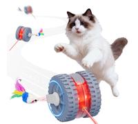 Mapneng Speedy Tail Cat Toy, 2 in 1 Interactive Toy for Indoor Cats with Red LED Lights, USB Rechargeable and Smart Obstacle Avoidance, Moving Cat Toy with Tail for Relieve Anxiety (Grey)