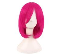 MapofBeauty 14 Inch /35 cm Female Models Medium Length Straight Hair Cosplay Bob Wig (Hot Pink)