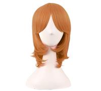 MapofBeauty 16 Inch/40 cm Short Side Bangs Synthetic Fiber Cosplay Layered Wig (Golden Orange)