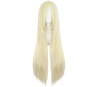 MapofBeauty 32 Inch Long Straight Anime Costume Cosplay Wig, Light Blonde