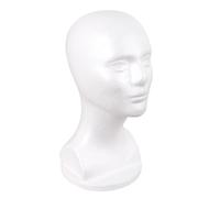 MapofBeauty Male Foam Mannequin Head Styrofoam wig Display Stand Hats Masks Wigs Making Styling Manikin Head (White)