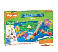 Mapology Hidden Quest World Map - Interactive Adventure Board Game for Kids | Magic Swipe & Reveal Learning Toy | Fun Family Travel Game & Educational Gift for Boys & Girls Age 5+ | 2+ Players