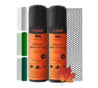 MaPorch Plastic Wire Mesh Fence - 15.7" x 10 ft 2-Pack Black - Durable Plastic Mesh & Netting for Garden Fence & Poultry Barrier - Temporary Chicken Wire Fencing for Dogs