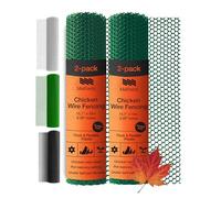 MaPorch Plastic Wire Mesh Fence - Green, 15.7" x 10 ft, 2 Pack - Plastic Chicken Wire Fencing for Dogs, Rabbits & Poultry - Chicken Netting Barrier - Balcony Netting for Pets - Balcony Cat Barrier