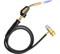 MAPP Gas Torch, Potuem Propane Gas Torch Welding Propane Torch with 1.5m Hose Self Ignition Trigger, Blow Torch Plumbing with Adjustable Flame Control knob for Heating Welding Soldering