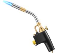 MAPP Propane Torch, Ovshnrr Adjustable Flame Intensity & Solid Brass Tube Gas Torch, Portable Heavy Duty Plumbing Soldering Brazing Blow for Weed Burner, Welding Roofing, Grilling, Ignition