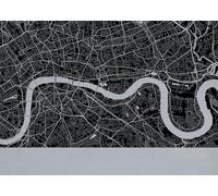 Maps International A3 London City Street Map Print Charcoal (Matt Art Paper)